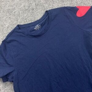 J.Crew Collector Tee Size Large Navy Blue Heart Sleeve St Jude Graphic Women's
